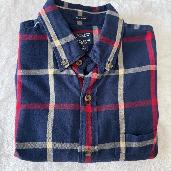 J.Crew Other - J.Crew Factory Classic‎ Brushed Twill Plaid Button Down Shirt Mens Size Small